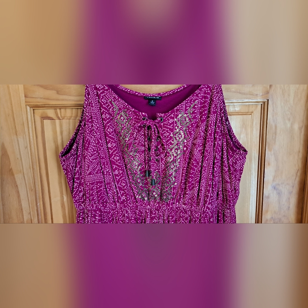 Torrid Fuschia Sequined Maxi Dress
